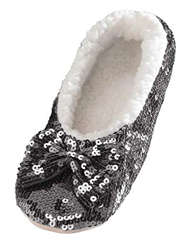 Luxurious Women's Ballerina Slippers with Metallic Shine and Bling Accents