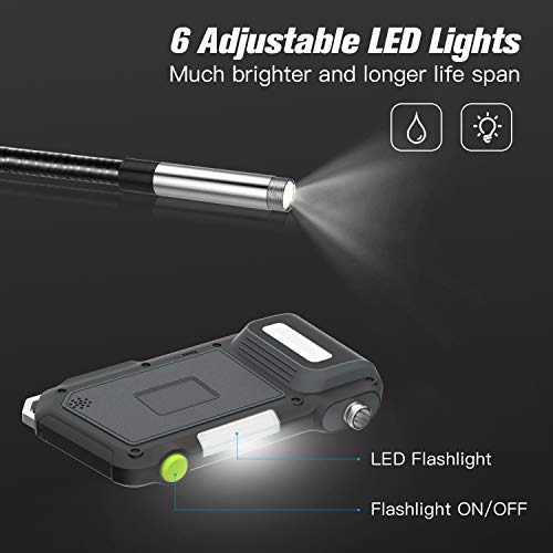Loijon Câmera industrial da inspeção do endoscópio endoscópio com tubo semi-rígido 3500mAh Bateria 5