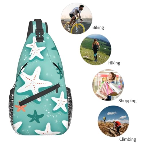 Bolso bandolera Sling con diseño de estrella de mar miniatura 6