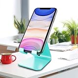 CreaDream Stojak na telefon komórkowy, podstawka, uchwyt, aluminiowy stojak na biurko kompatybilny z przełącznikiem, wszystkie smartfony, iPhone 11 Pro Xs Max Xr X Se 8 7 6 6s Plus SE 5 5s (miętowy zielony)
