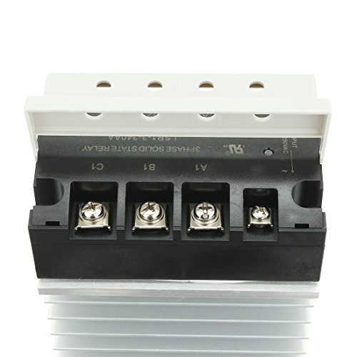 Uxcell Ac-Ac Relay 40A 90-250Vac To 40-440Vac Thermal Compound 3 Phase Solid State Relay + Heat Sink #TOP4