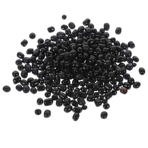 SHINEOFI Grava de Vidrio Negra para Acuarios Decoración Elegante y Versátil para Peceras Bonsáis y Jarrones Piedras Lisas y Fáciles de Limpiar Jin