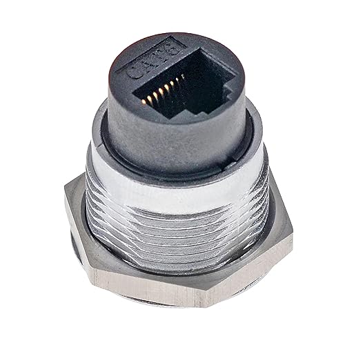 HangTon 2pack RJ45 Cat6 Panel Socket Coupler Ethernet Network Waterproof Circular Bulkhead Pass-Through Connector - Image 4