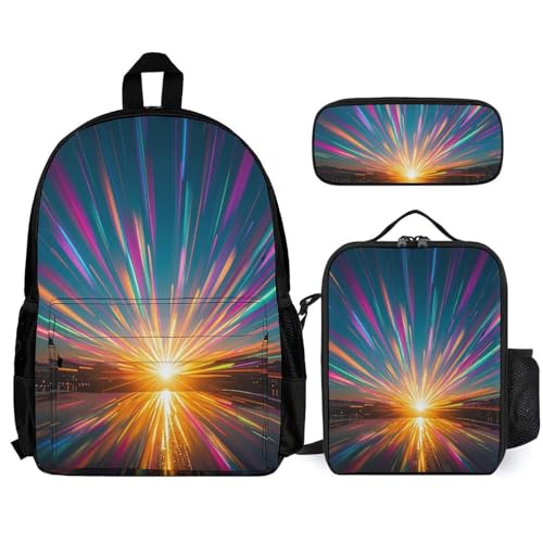 Sac à dos voyage ordinateur avec isolation thermique repas et trousse scolaire