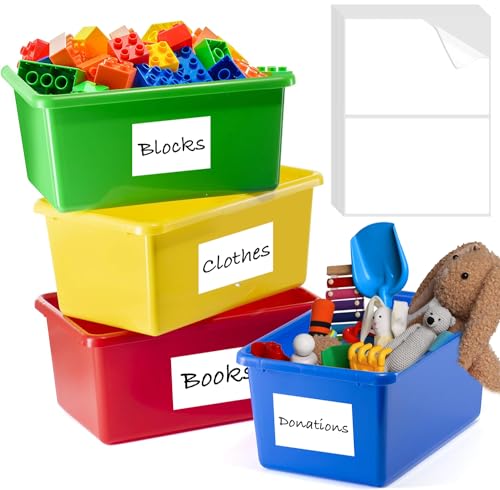 150 Pcs Labels for Storage Bins, 6 X 4 Inch Removable Tear Resistant No Residue Storage Bins Labels for Home Organization, Storage, Business, School