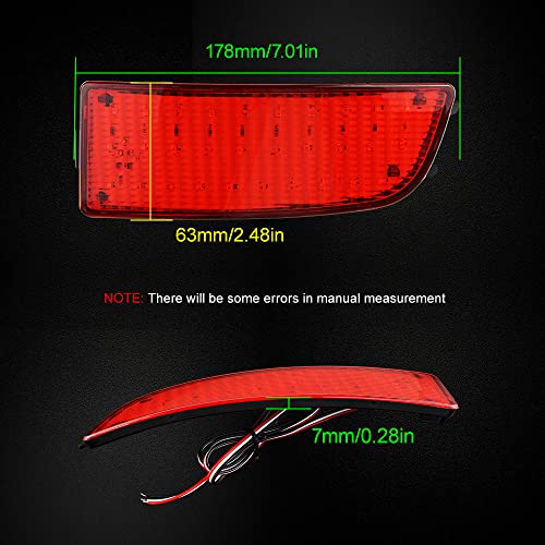 2 Peças Lâmpada De Travagem Traseira Traseira Com Luz Reflectora Do Pára Choques Traseira Para Merce