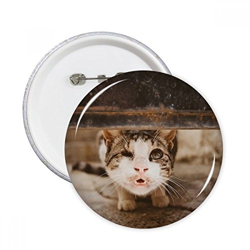 Badge rond chat drôle L DIYthinker accessoire vêtement multicolore