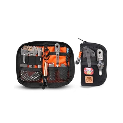 VIPERADE VE10 Tool Pouch, EDC Pocket Organizer for Men, Small EDC Organizer Pouch with 7 Pockets, EDC Pouch Organizer Utility Pouch for Multitools, Nylon Compact Organizer