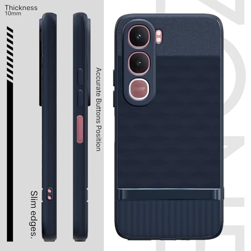 Image of Pikkme Back Cover for Vivo Y31 5G Camera Protection 3D Hexa Cube Design Silicone Protective Bumper Case (Blue)