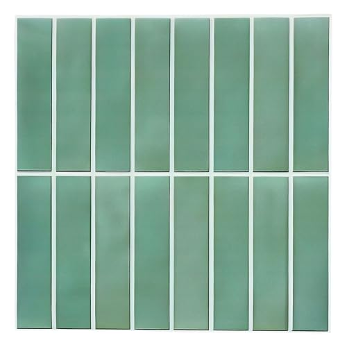 Adhesivo para azulejos autoadhesivo, 30 x 30 cm, 12 unidades, aspecto de azulejos de metro, para pared posterior de cocina y baño, diseño vintage de PVC