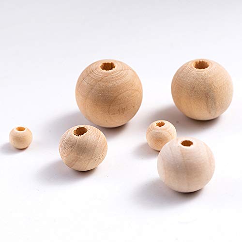 Image of DIY Natural Wood Beads Set - Crystal Elastic Line for Bracelet & Necklace - Handicraft Home Decor