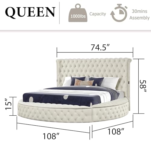 Lpkrpl BED001 Luxury Round Bed Frame Queen thumb #1
