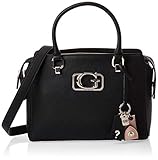 Damen Handtasche Guess Damen Annarita Girlfriend Satchel Henkeltasche, Schwarz (Black), 11x23x32 Centimeters