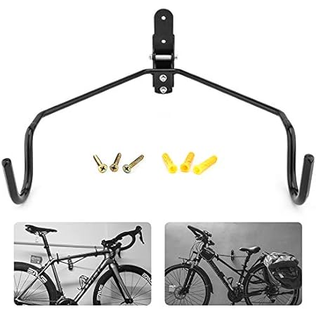 Amazon Yunceバイクハンガー 自転車壁掛けフック 自転車ハンガー バイクスタンド 自転車ディスプレイ 壁 ディスプレイ ラック 自転車ホルダー 角度 調整 収納可能 ブラック Yunce ディスプレイスタンド