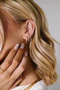 Aretes De Aro Grande Dorado Para Mujeres Niñas, Delicados Aretes De Aro