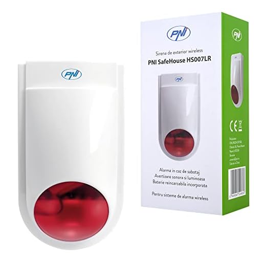 PNI SafeHouse HS007LR - Sirena de Exterior inalámbrica con batería y Fuente de alimentación
