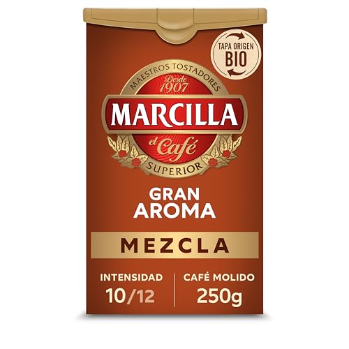 Marcilla Café Molido Mezcla | 250 g | Intensidad 10 | Para Cafetera Italiana, de Filtro o Pistón