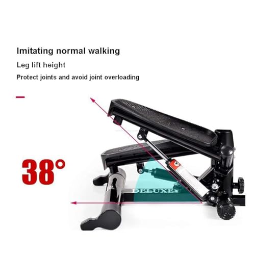 Image of Mini Swing Stepper with Handlebar, LCD Monitor, ing Action, Anti-Slip Pedals, 200kg Weight Capacity for Home Gym Fitness(Pink)