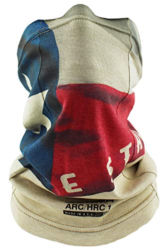 BENCHMARK FR Flame Resistant Face Mask Neck Gaiter, One Size, Soft FRC (Texas Flag Face Gaiter)