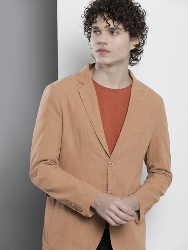 Image of The Indian Garage Co Men Slim Fit Solid Single Breasted Blazers