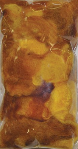 Wool Roving-Variegated Gold Curly