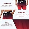 Vorvowry Mens Swimming Shorts Fashion Gradient Trunks for UK Men Quick Dry Beach Board Surf Shorts with Pockets Mesh Lining Black Red XXL #2