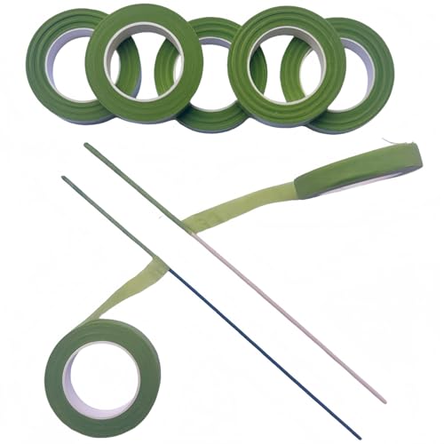 LatinaFlorista 1/2 Inch x 20 Yards Floral Tape - 12 Rolls Green Self-Sealing Adhesive Wrap for DIY Flower Stems, Eternal Roses, Bouquets, and Art Craft Projects (12 Rolls Fruit Green)