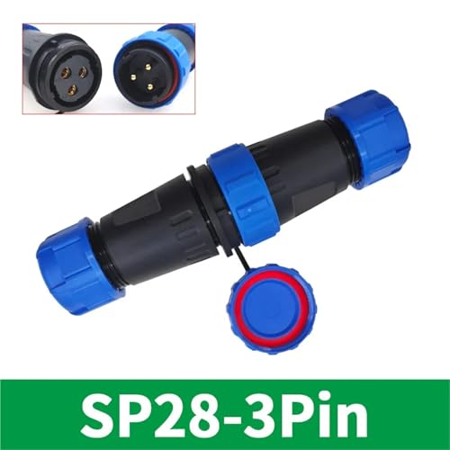 Conector de acoplamiento SP28 el&eacute;ctrico de 3 pines con terminal de soldadura para cables 2