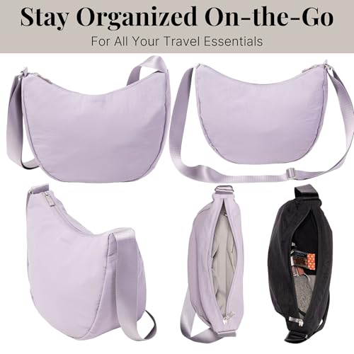 Image of Baggallini Swift Crescent Crossbody Bag for Women - Lightweight 12 inchx8 inch Travel Purse Handbag