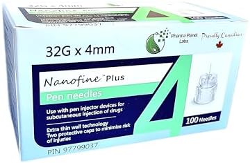 4mm 32G Nanofine Plus Universal Insulin Pen Needles – Compatible with Ozempic, Insulin Pen, GLP-1 Devices, Saxenda | Safe Pen Needles