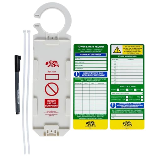 Image of BearTOOLS Tower Inspection Record Kit - Mobile Moving Platform Safety Safe Working Loads Movement References(Holder + 2 Inserts + Marker)