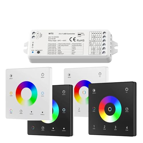 Controlador LED RGBCCT WT5 de pared: cree ambientes perfectos en sus 4 zonas 3