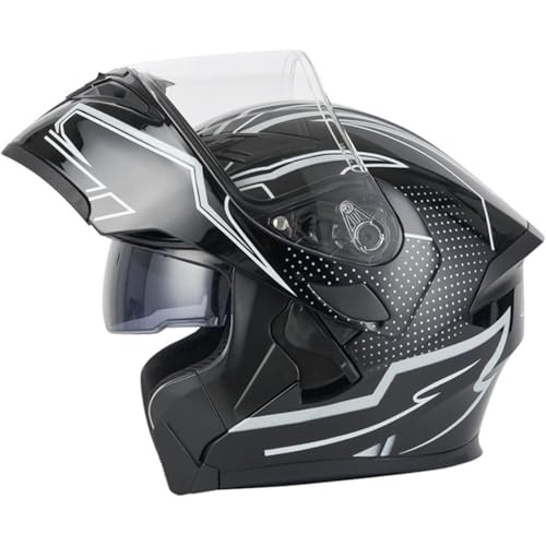YQWDWD Casco De Motocicleta Abatible, Casco Modular con Certificación ECE, Casco Integral para Ciclomotor para Adultos Unisex, Casco De Motocicleta Modular para Calle F,M=57~58CM