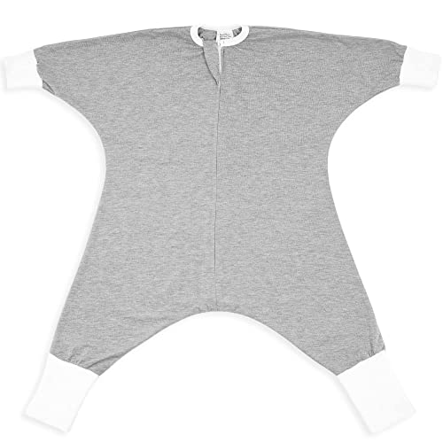 Image of SleepingBaby Flying Squirrel Toddler Pajamas with Practical Zipper for Quick Diaper Changes and Travel Comfort - Heather Grey - 12-24 Months