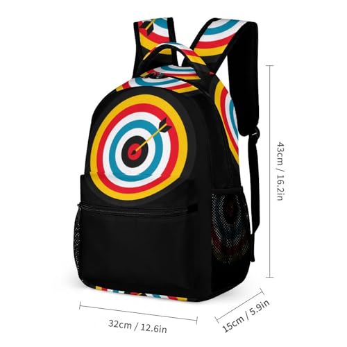 Archery Bullseye Target Sports Laptop Backpack Lightweight Travel Daypack Work Bag for School Office2