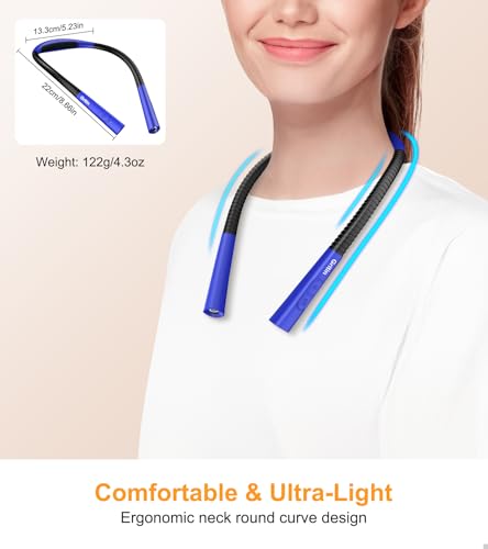 Image of Gritin Book Light, Eye Caring 4-Color&5-Brightness Neck Light Reading Light | Stepless Dimming, 30-min Timer, 80+ Hrs Runtime, Bendable Round Neck Design, Lightweight for Reading, Knitting-Dark Blue
