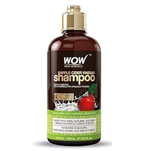WOW Skin Science Apple Cider Vinegar Shampoo - Hair Growth Shampoo For Thinning Hair, Hair Loss & Dandruff Shampoo - Parabens & Sulfate Free Shampoo (Brown, 16.9 Fl Oz (Pack Of 1))