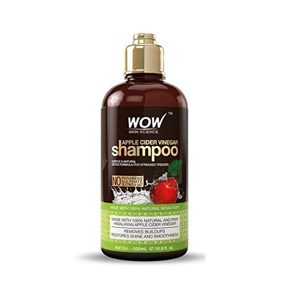 WOW-Apple-Cider-Vinegar-Shampoo-Reduce-Dandruff-Frizz-Split-Ends-For-Hair-Loss-Clean-Scalp-Boost-Gloss-Shine-Paraben-Sulfate-Free-All-Hair-Types-Adults-Children-500-mL WOW Skin Science Apple Cider Vinegar Shampoo - Hair Growth Shampoo For Thinning Hair, Hair Loss & Dandruff Shampoo - Parabens & Sulfate Free Shampoo (Brown, 16.9 Fl Oz (Pack Of 1))