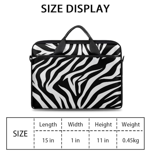 Funda para laptop de 15 pulgadas con estampado rayado Zebra miniatura 2