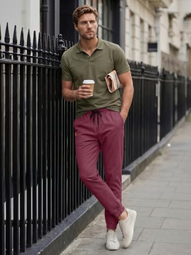 Image of JMIERR Mens Cotton Stretch Joggers Casual Twill Athletic Track Pants