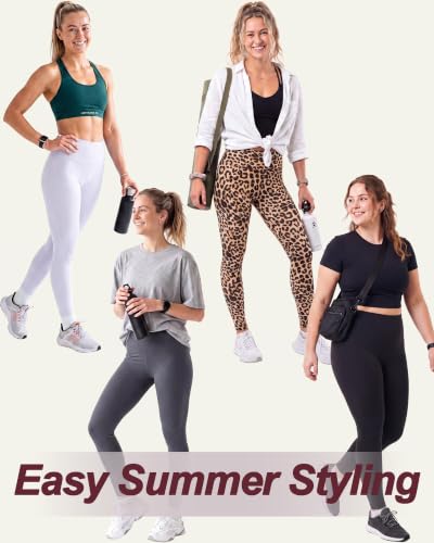 Image of TNNZEET High Waisted Leggings for Women - No See Through Tummy Control Cycling Workout Yoga Pants with Pockets Reg & Plus