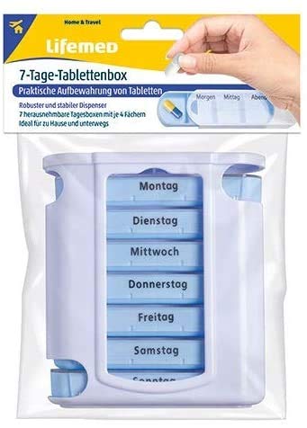 Lifemed Wochendispenser Pillenbox 12,8 cm x 11,2 cm x 4,2 cm (40 Stück)