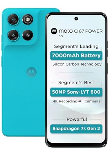 Image of Motorola G67 Power 5G (Pantone Blue Curacao, 8GB RAM, 256GB Storage)