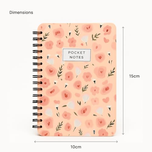 Image of mudrit Pocket Size Notebook, Small Spiral Diary, 120 Plain Pages, 90 GSM ideal for Gratitude List, Daily Goals Planner, To Do List Organiser, Size A6 (Pack of 2- Yellow & Peach)