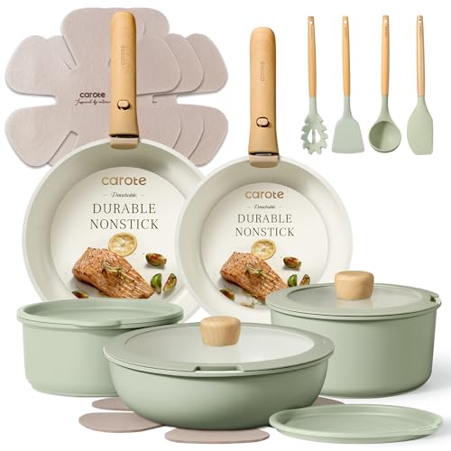 CAROTE Pots and Pans Set, Nonstick Cookware Set...