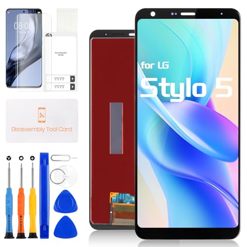 Screen Replacement for LG Stylo 5 LCD Screen for LG Stylus 5 Q720 Display LM-Q720CS Q720MS Q720TSW Q720QM5 Q720QM6 Q720VSP Digitizer Touch Screen Assembly with Repair Kit(Black)