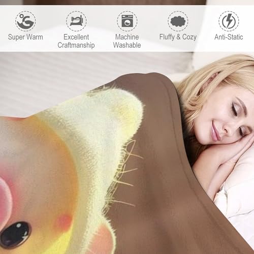 Plaid douillet cochon mignon contre le froid sur le canapé