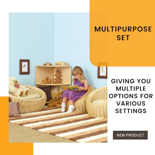 Playlearn Wicker Couch & Chair Set Outdoor Seating For Children Wicker Garden Furniture -Three Piece Wicker Chairs for Garden-Conservatory Furniture Chairs Perfect for Reading&Relaxing - Image 6