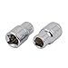 Aexit 3/8-inch Square Hand Operated Tools Drive 9mm Hex 6 Point Shallow Impact Socket Silver Tone 2pcs Model:94as214qo591