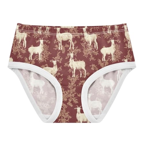 Girls Underwear Soft Cotton Retro Goat Kids Panties in Sizes 2/3t, 4t, 5t, 6 and 8
